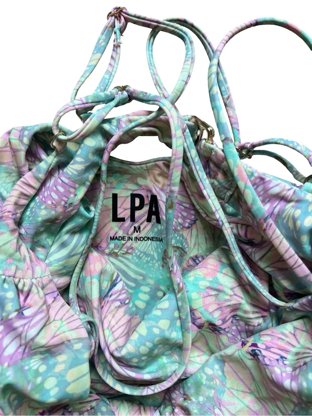 LPA Carlita One Piece Swimsuit in Pink Teal Ali Revolve Size Medium
